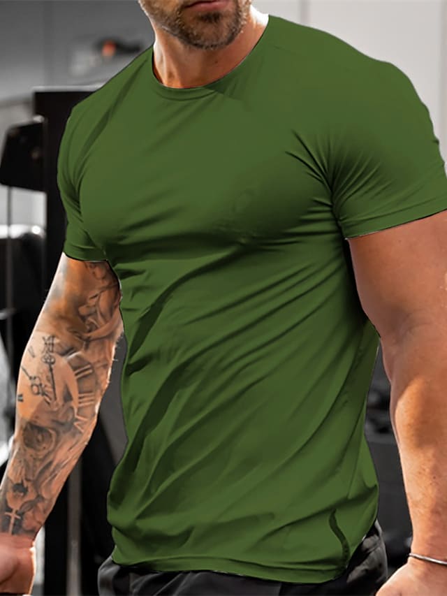 Men's T shirt Tee Plain Crew Neck Street Vacation Short Sleeves Clothing Apparel Basic Designer Modern Contemporary