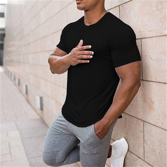Men's T shirt Tee Cool Shirt Plain Crew Neck Print Casual Holiday Short Sleeve Clothing Apparel Sports Fashion Designer